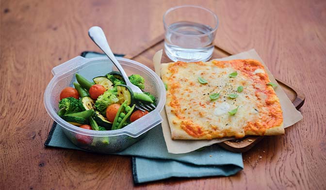 Plat rapide avec pizza